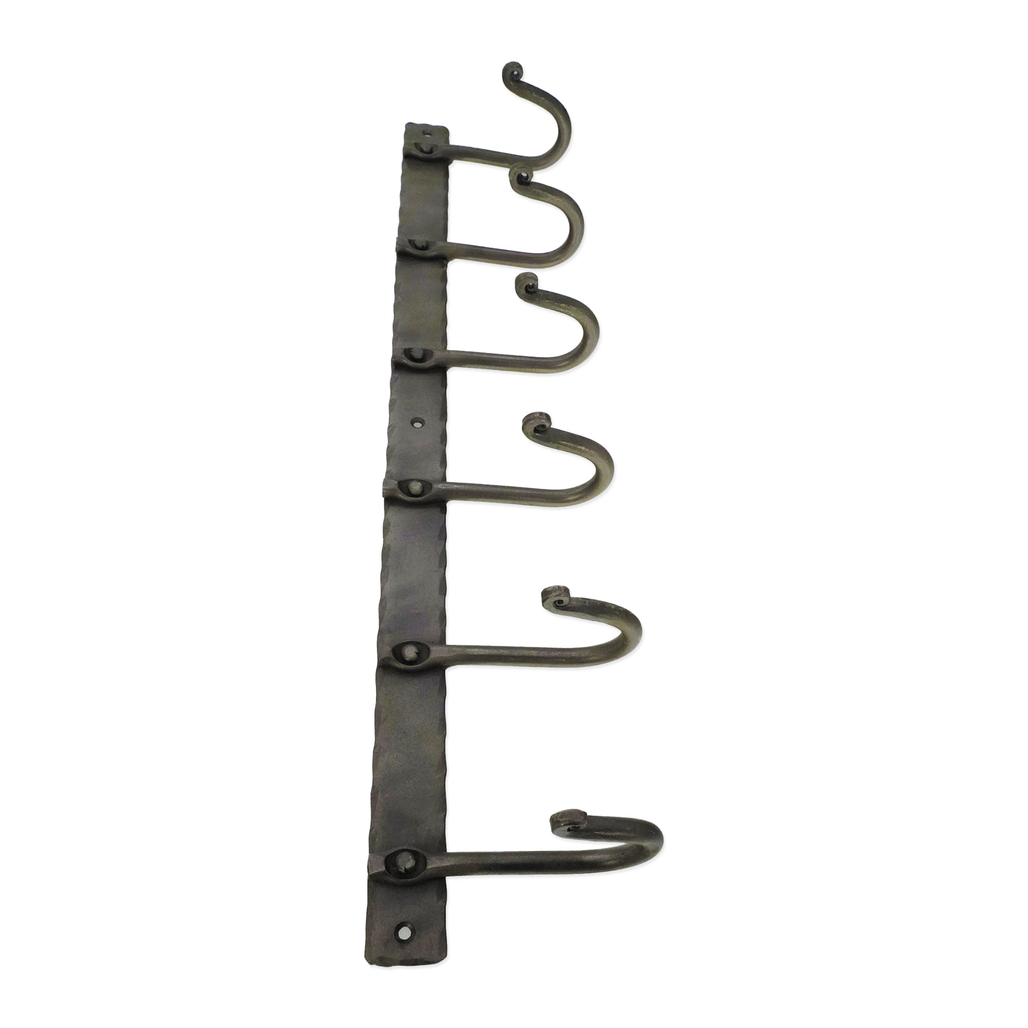 Iron coat hook plain 6 leg - Pewter