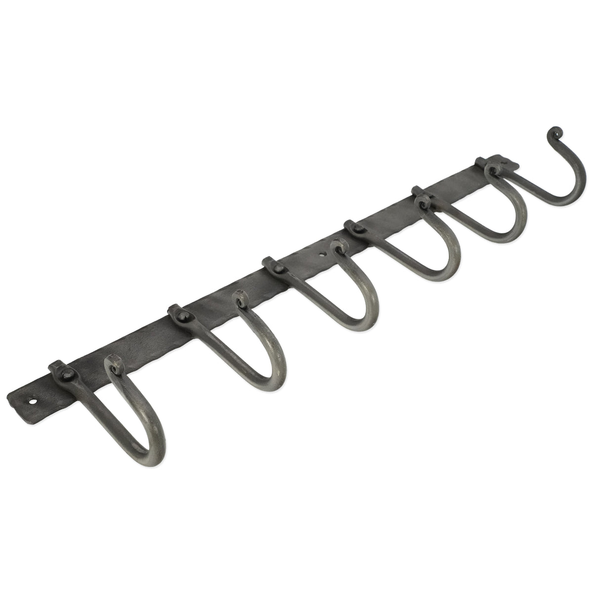 Iron coat hook plain 6 leg - Pewter