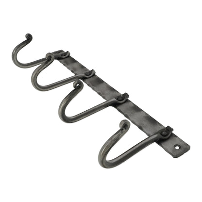 Iron Coat Hook Plain 4 leg - Pewter