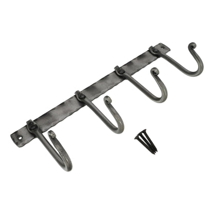 Iron Coat Hook Plain 4 leg - Pewter