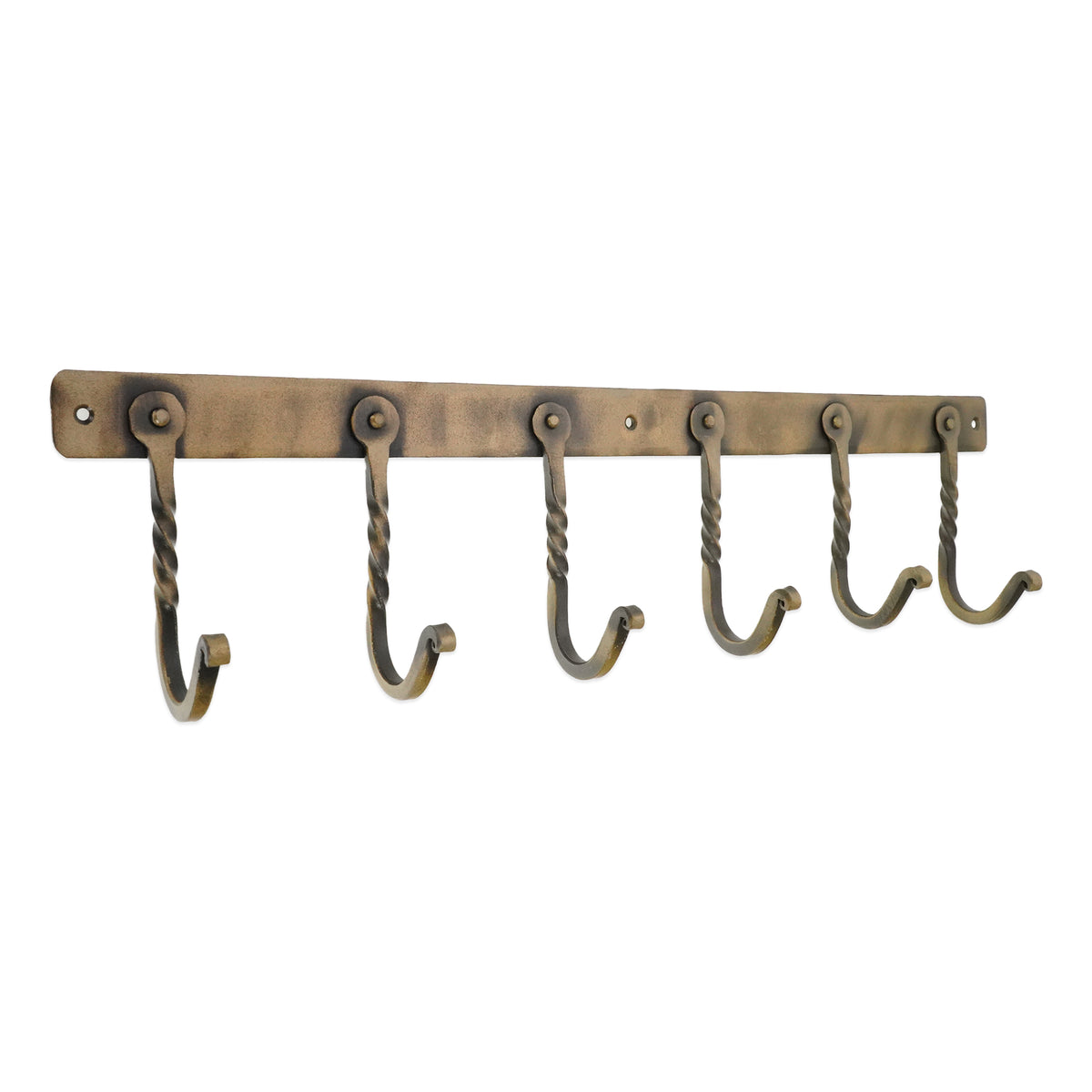 Iron Coat Hook Twisted 6 leg - Antique