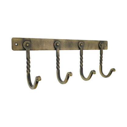 Iron Coat Hook Twisted 4 leg - Antique