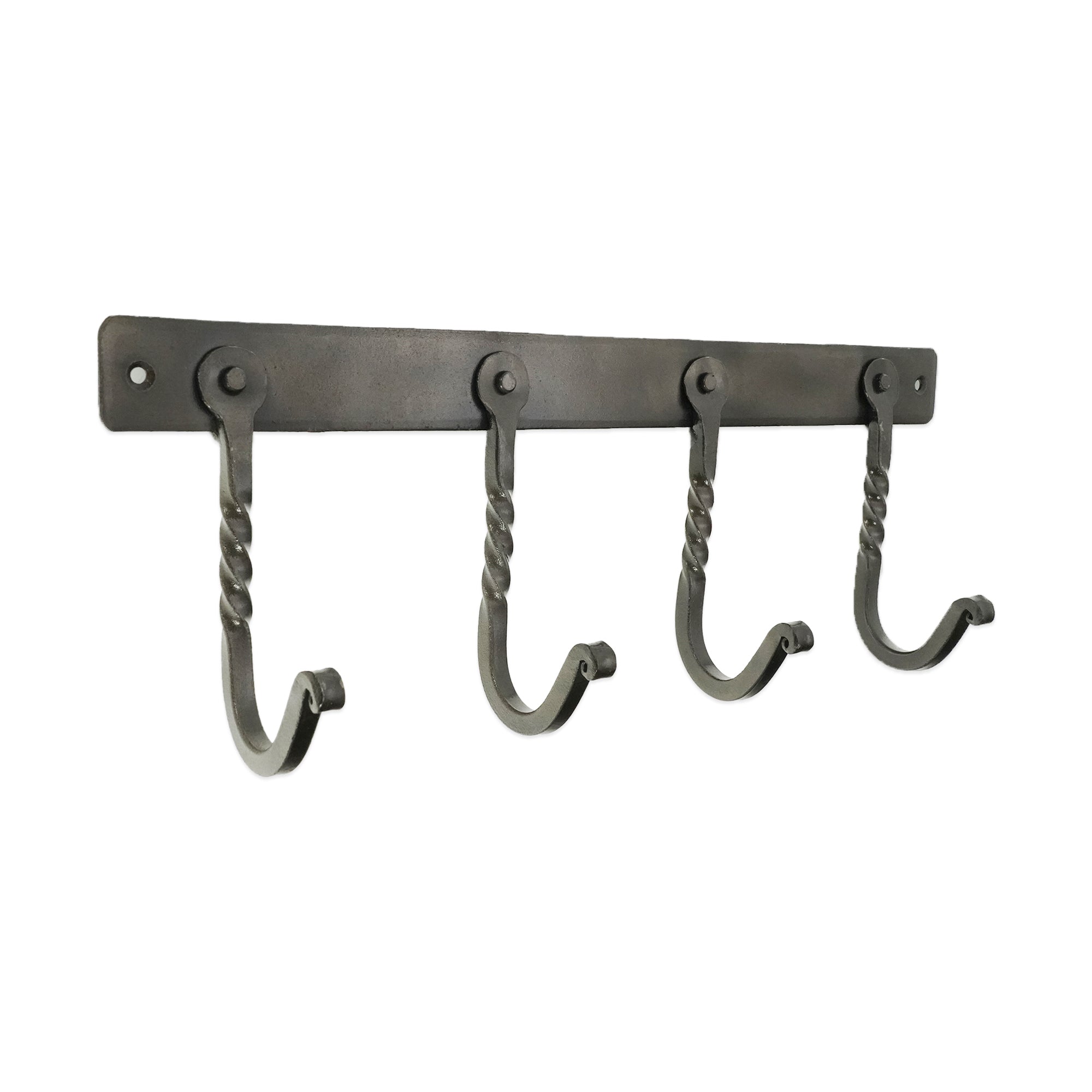 Iron Coat hook Twisted 4 leg - Pewter