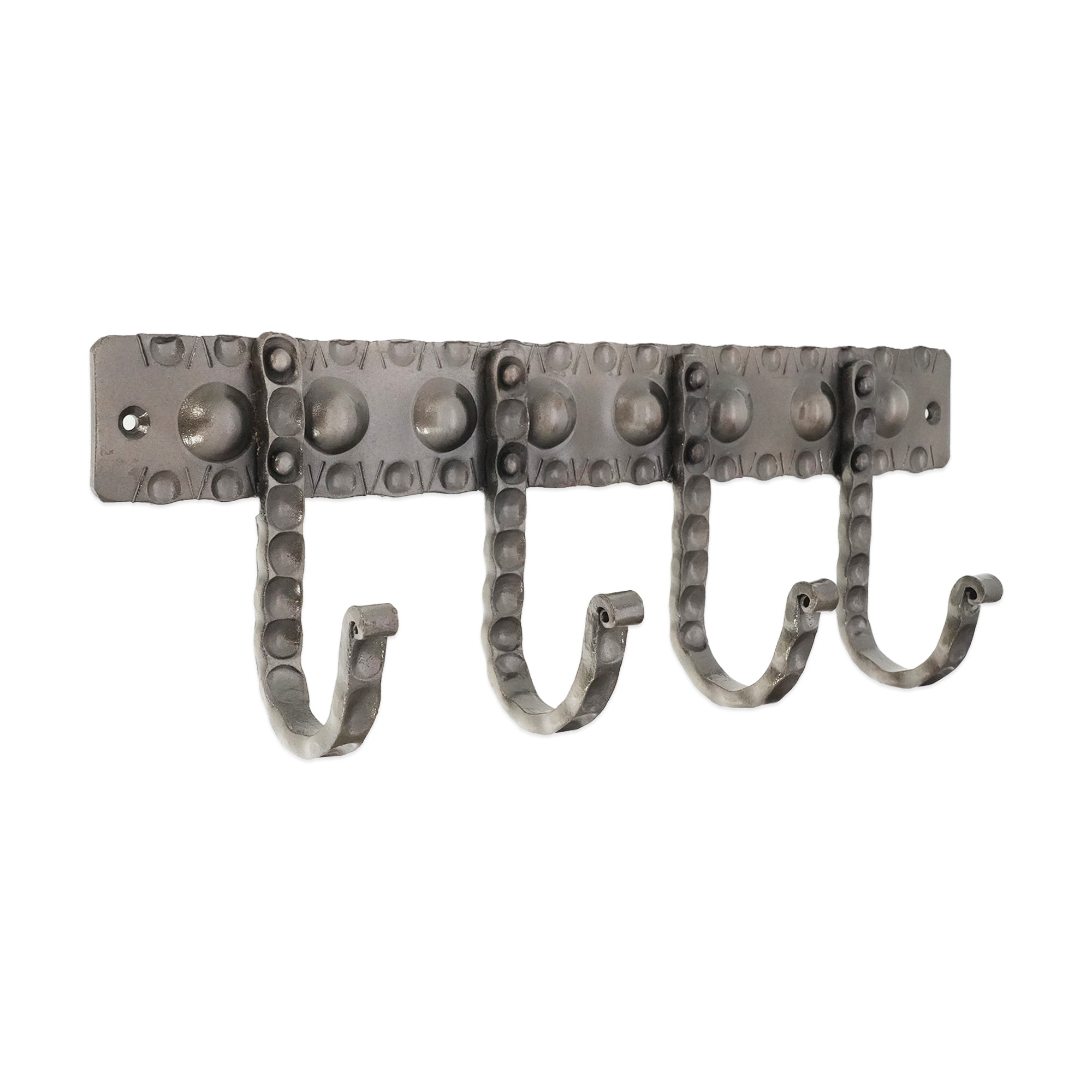 Iron Coat Hook Dotted 4 leg - Pewter