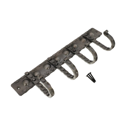 Iron Coat Hook Dotted 4 leg - Pewter