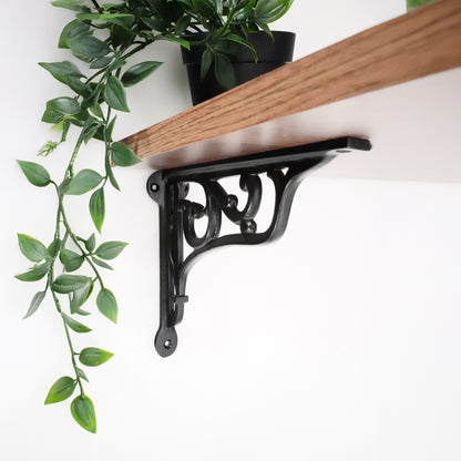 Edwardian Scroll Shelf Bracket Black (Sold in Pairs)