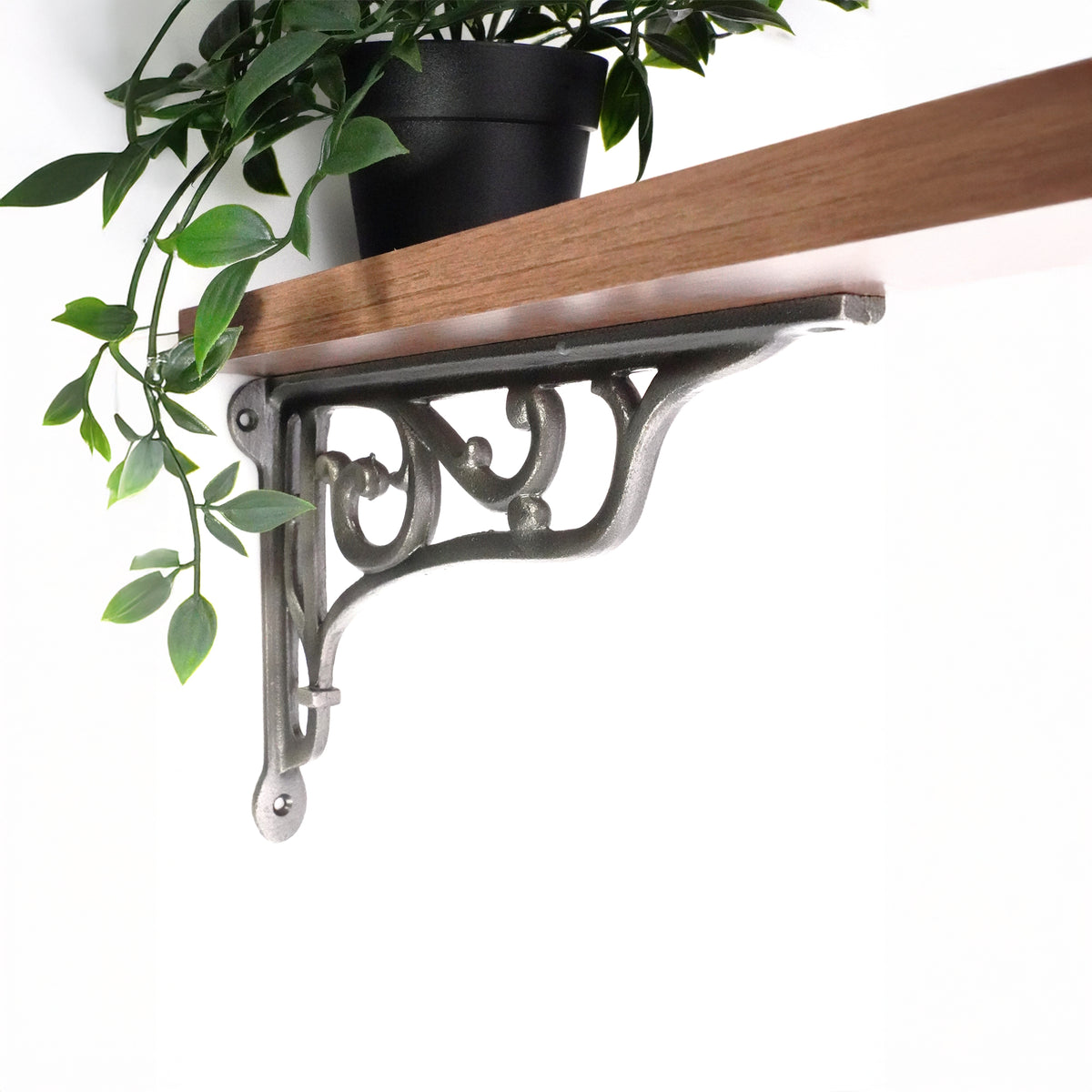 Edwardian Scroll Shelf Bracket Pewter (Sold in Pairs)