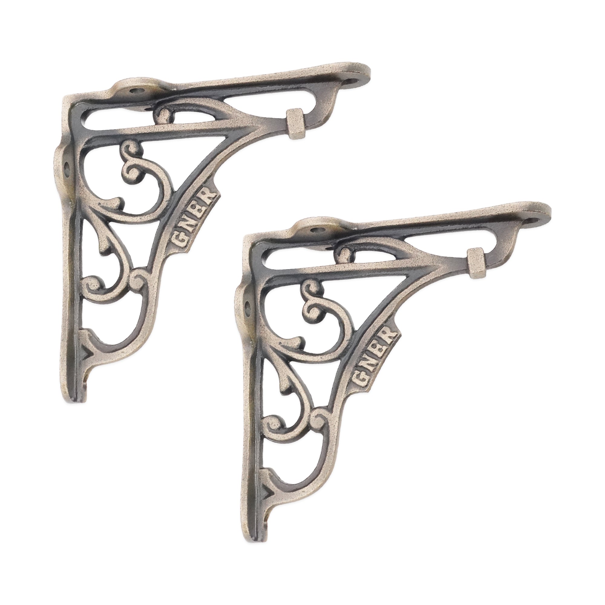 GNER Shelf Bracket Matt Antique 125x125mm (Sold in Pairs)