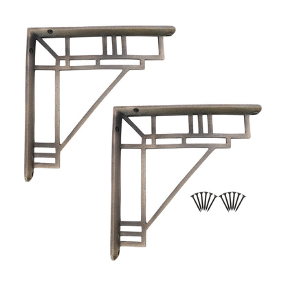 Art Deco Shelf Bracket Matt Antique (Sold in Pairs)