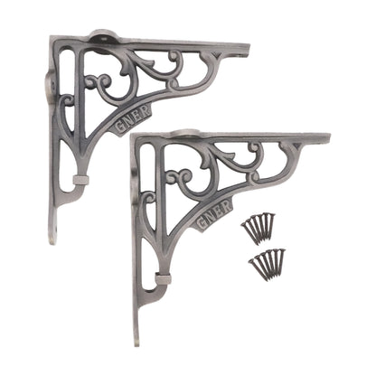 GNER Shelf Bracket Pewter 180x180mm (Sold in Pairs)