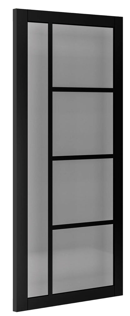 Brixton Urban Black Prefinished Tinted Glass Internal Door Deanta 