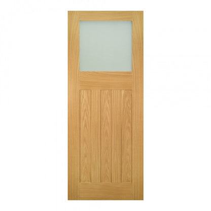 Cambridge Unfinished Oak Obscure Glaze Internal Door