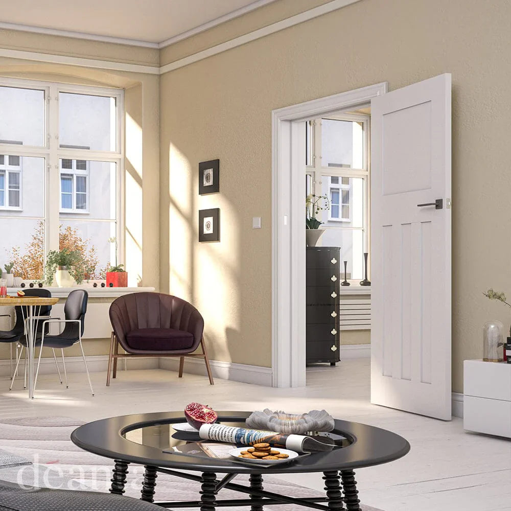Cambridge White Primed Deanta Internal Door Life