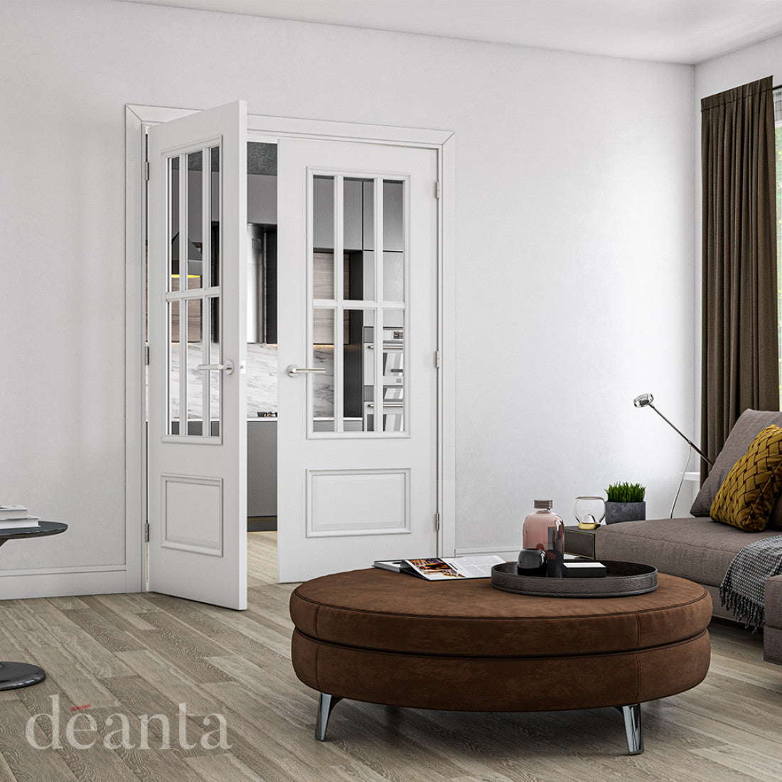Canterbury White Primed Bevelled Glaze Internal Door