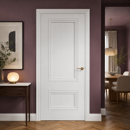 Lyon Laminate White prefinished solid 2 Panel Internal Door PM Mendes