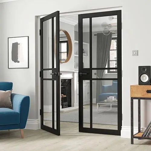 City Black Clear Glass Internal Door