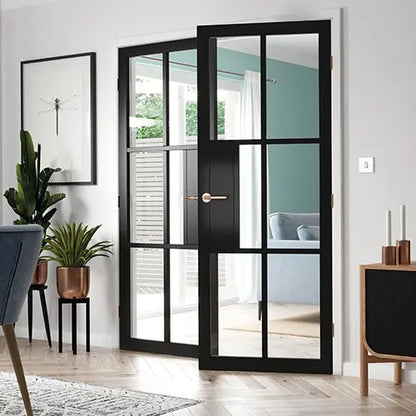 Civic Black Clear Glass Internal Door