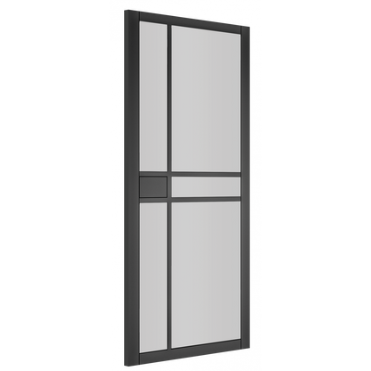 Dalston Black Prefinished Glazed Internal Door