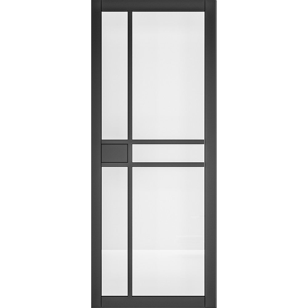 Dalston Black Prefinished Glazed Internal Door