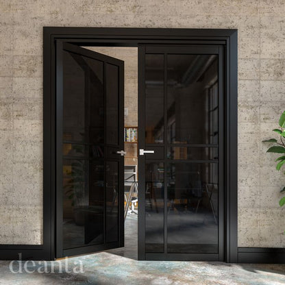 Dalston Black Prefinished Tinted Glaze Internal Door