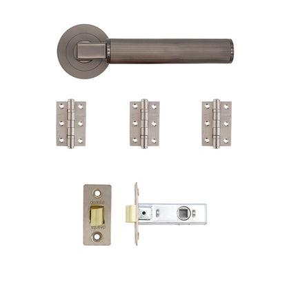 Delphi Latch Kit Matt Satin Black Nickel 2
