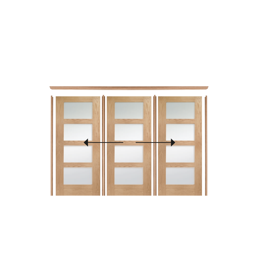 Easi-Slide Oak Room Divider Door System