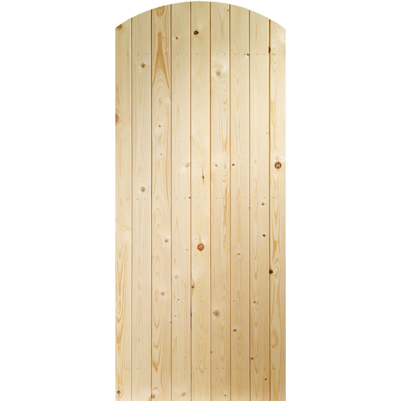 External Pine Ledged & Braced Arched Top Gate