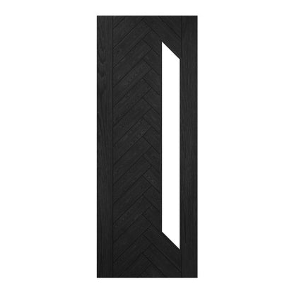 Fontaine Brushed Black Oak Glazed Door