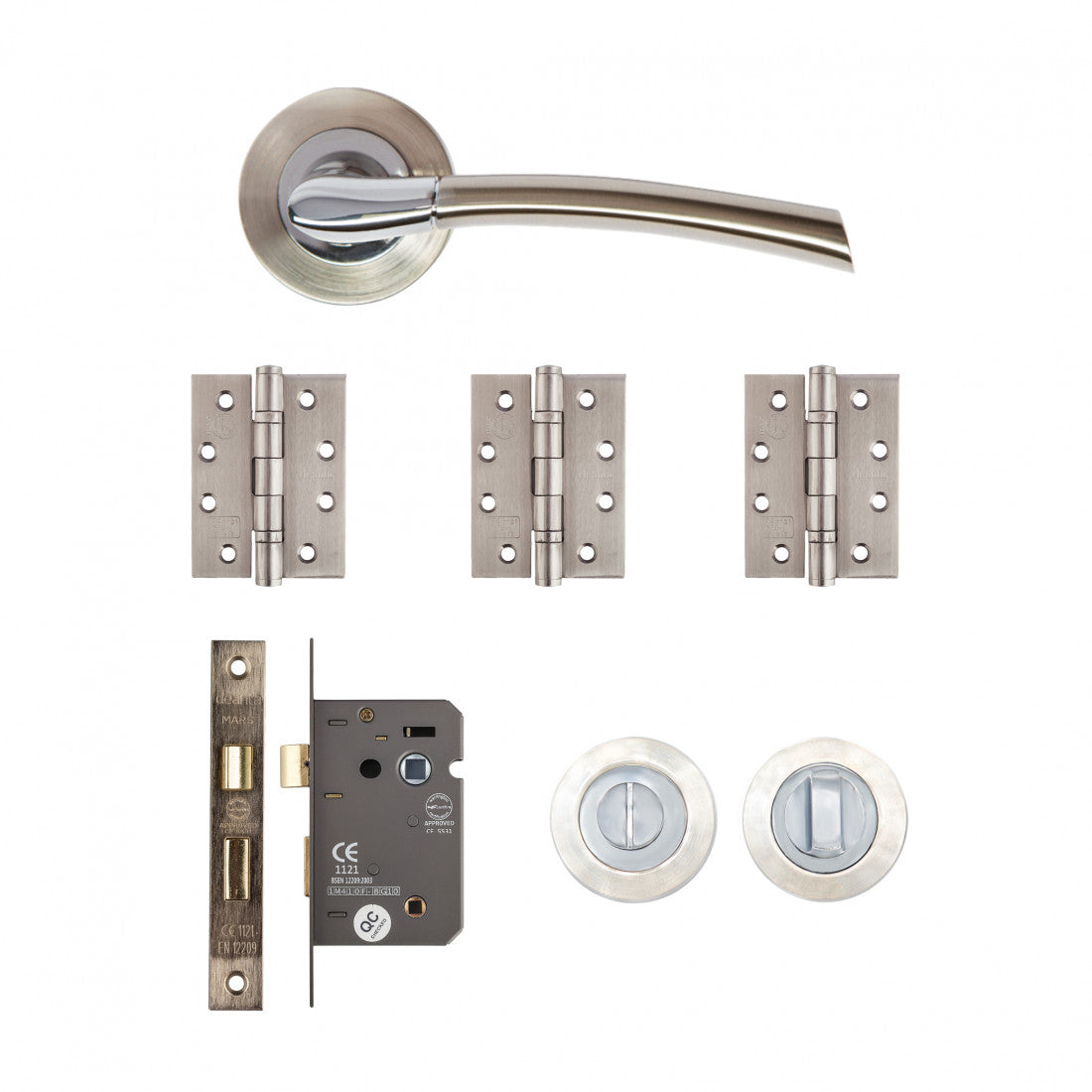 Hera Bathroom Kit Satin Nickel Chrome Finish