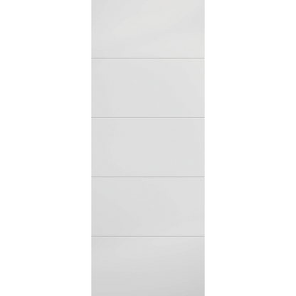 Horizontal Four Line Primed White Fire Door