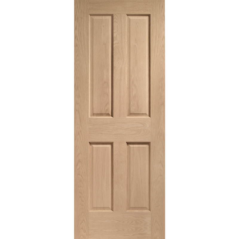 Victorian 4 Panel Pre-Finished Internal Oak Fire Door