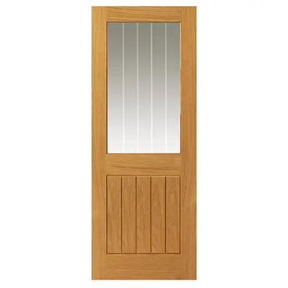 Pre-Finished Thames Oak 1/2 Light Internal Door