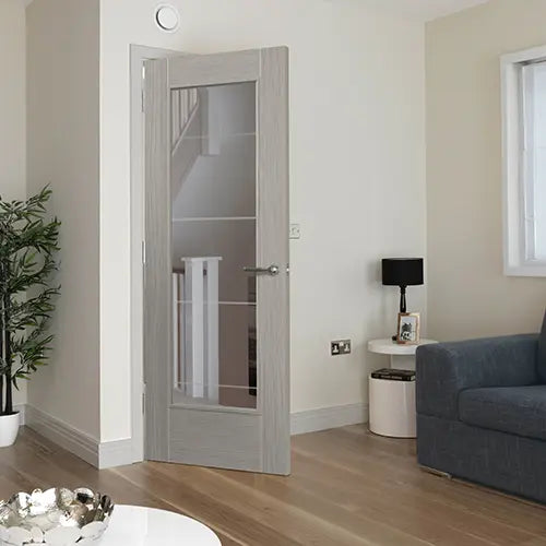 Tigris Light Grey Full Glazed Internal Door