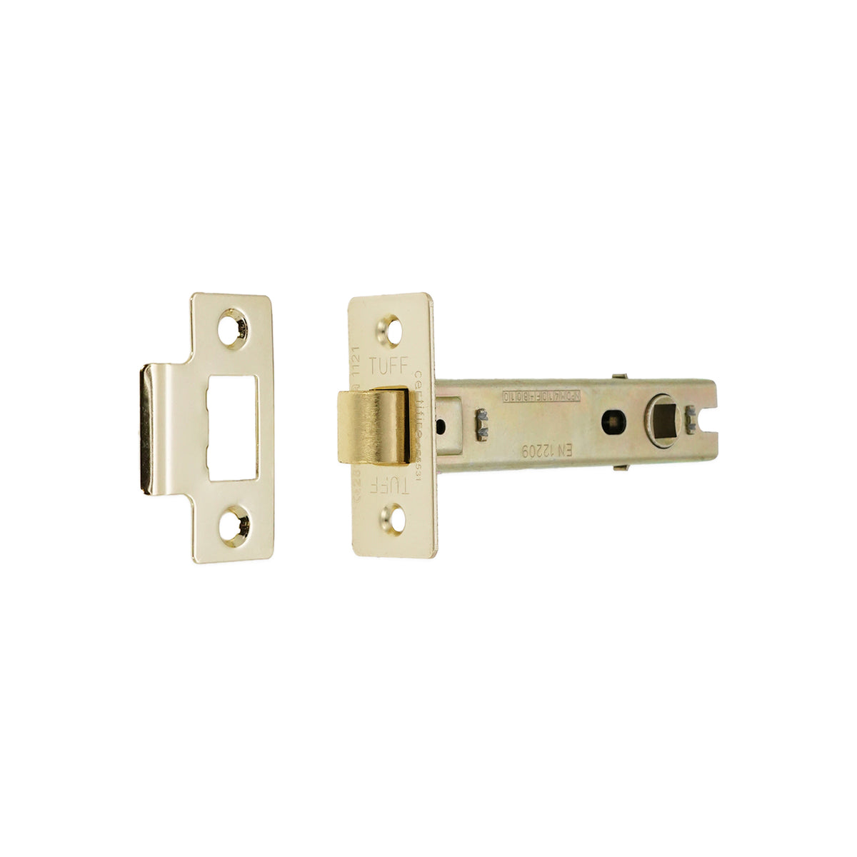 4" CE Bolt Through Tubular latch Electro Brass
