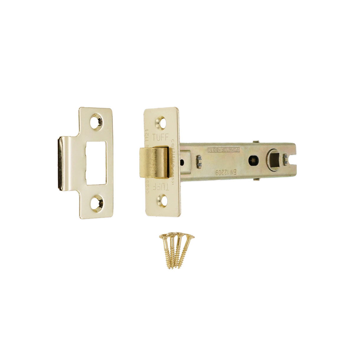 4" CE Bolt Through Tubular latch Electro Brass
