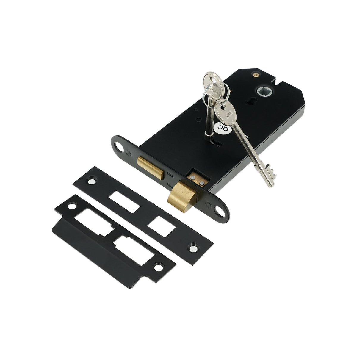 3 Lever Horizontal Sash Lock 6"- Matt Black