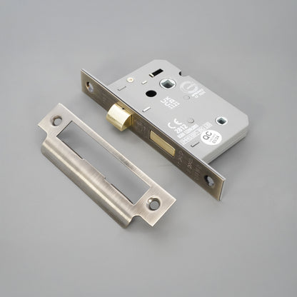 2.5" CE 3 Lever Bathroom Lock FD60 - Antique Brass