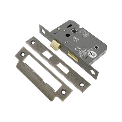 2.5" CE 3 Lever Bathroom Lock FD60 - Pewter