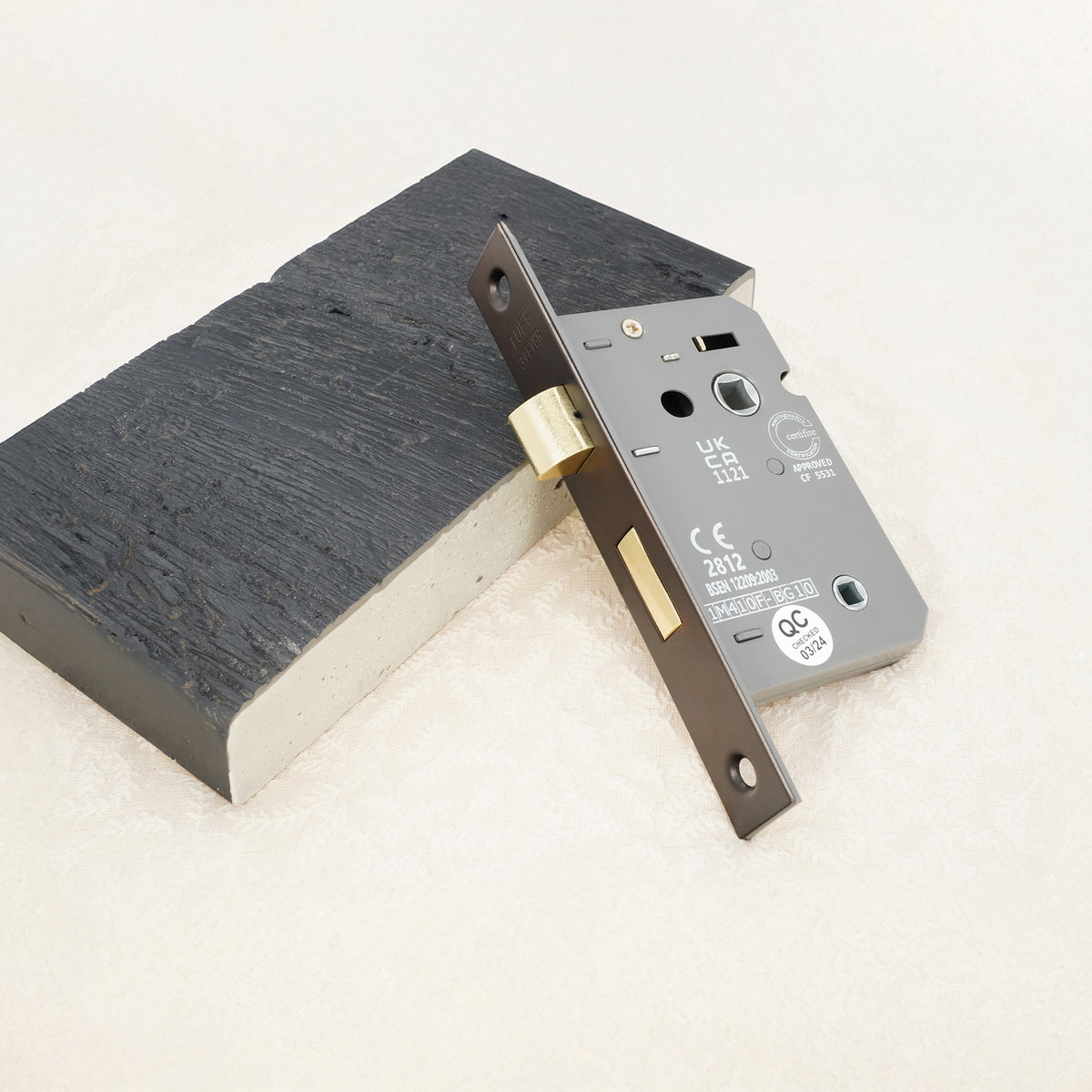 3" CE 3 Lever Bathroom Lock FD60 - Aged Bronze