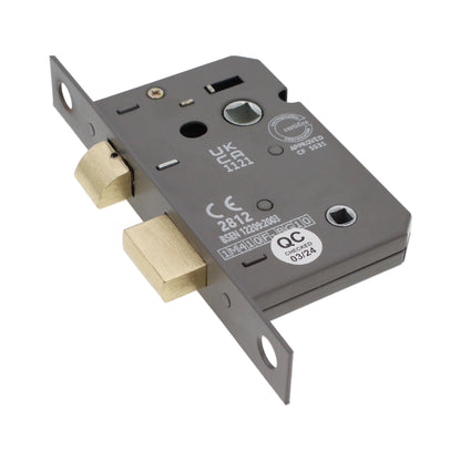 3" CE 3 Lever Bathroom Lock FD60 - Electro Brass