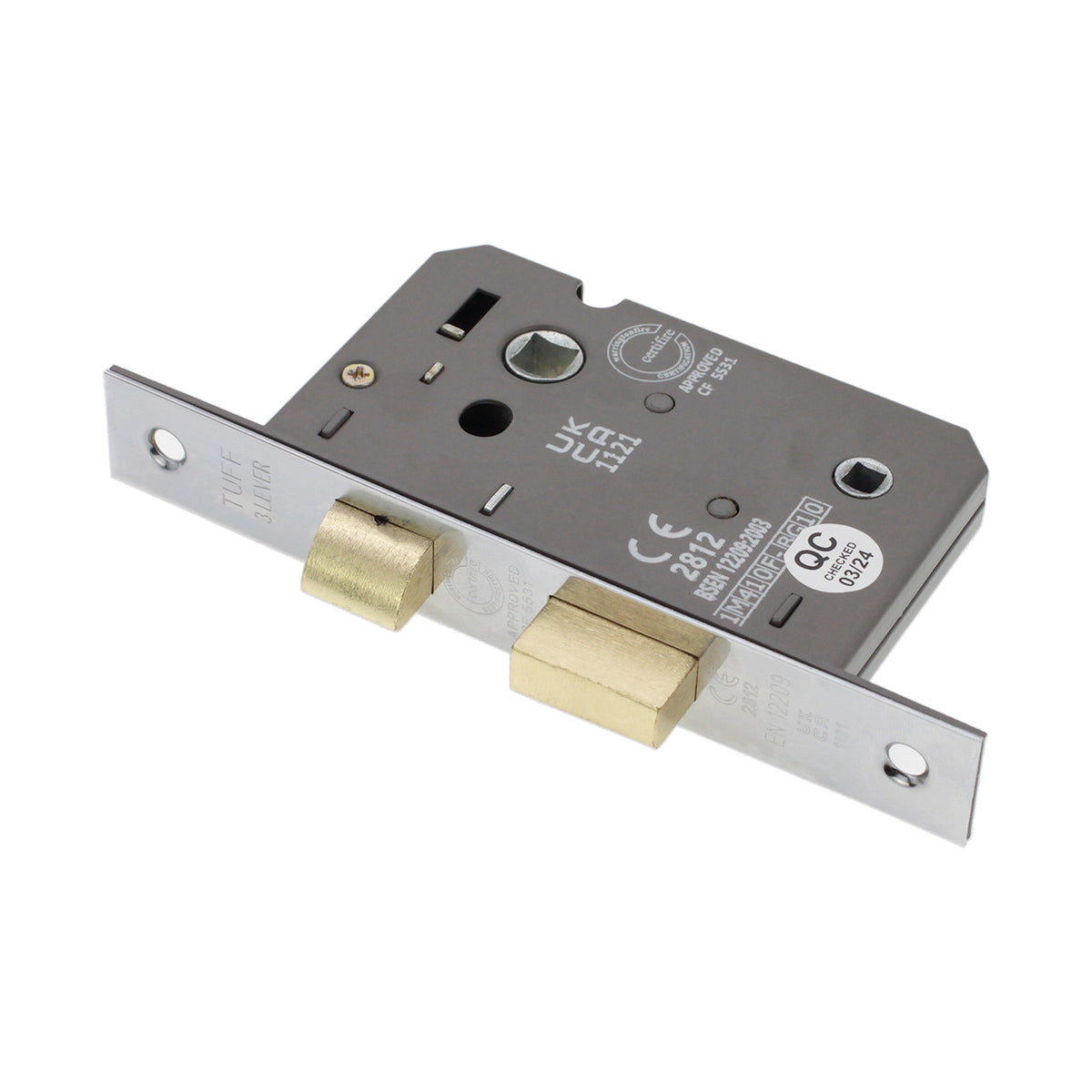 3" CE 3 Lever Bathroom Lock FD60 - Nickel Plated
