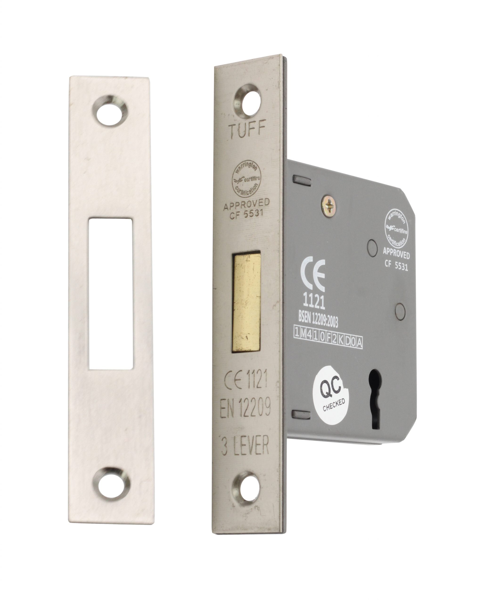 2.5" CE 3 Lever Dead Lock - Polished Chrome