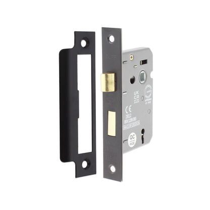 2.5" CE 3 Lever Mortice Sash Lock FD60 - Matt Black
