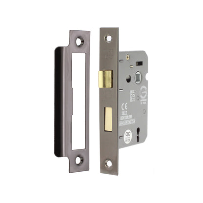 2.5" CE 3 Lever Mortice Sash Lock FD60 - Black Nickel