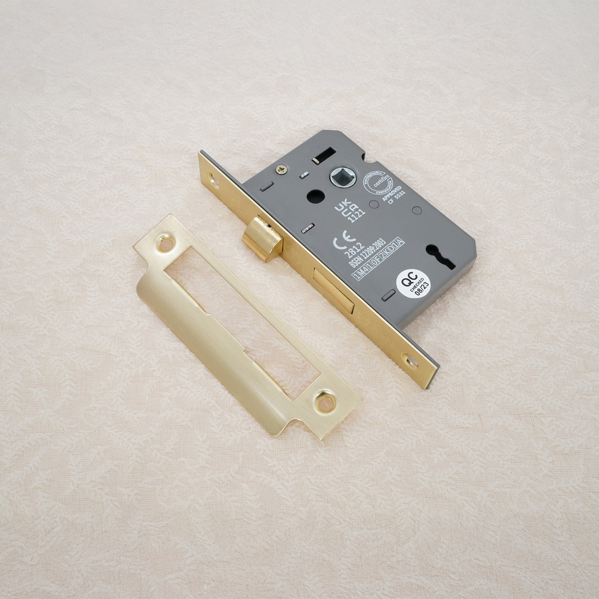 2.5" CE 3 Lever Mortice Sash Lock FD60 - Satin Brass