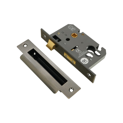 2.5" CE Euro Profile Mortice Sash Lock - Antique Brass