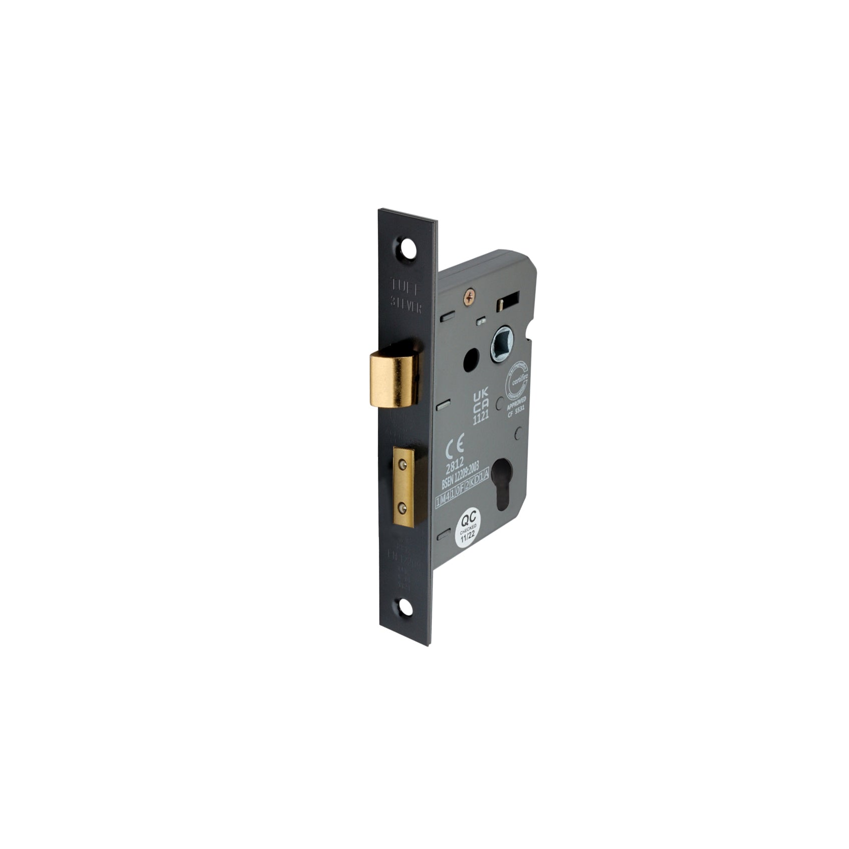 3" CE Euro Profile Mortice Sash Lock - Gunmetal Grey