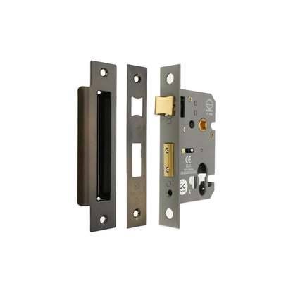 3" CE Euro Profile Mortice Sash Lock - Aged Bronze
