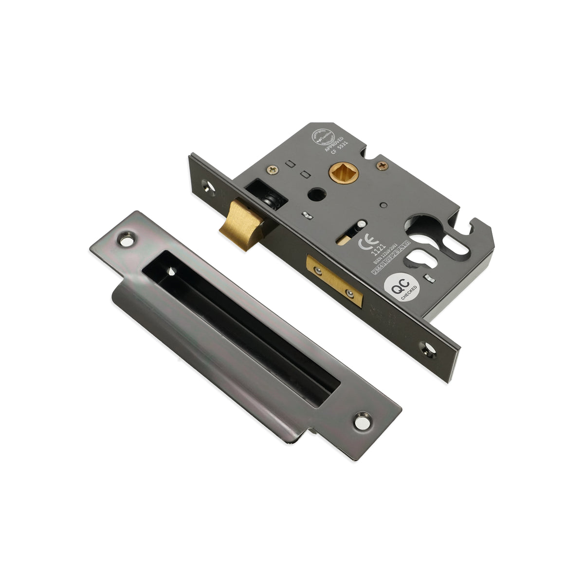 3" CE Euro Profile Mortice Sash Lock - Black Nickel