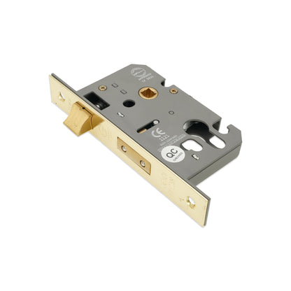 3" CE Euro Profile Mortice Sash Lock - Electro Brass